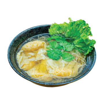 Soupe de nouilles raviolis aux crevettes